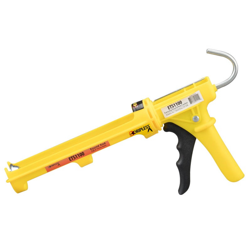 Dripless ETS1100 Lightweight Composite Caulking Gun | DIY Grade Caulk Gun | 10 oz Cartridge Capacity | Full Time Dripless Function and Revolving Frame | 10:1 Thrust Ratio - Image 1